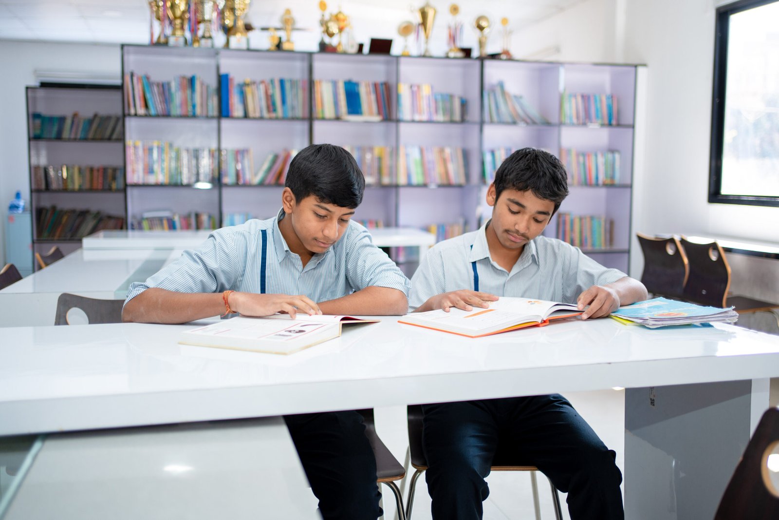 Euro School Library - Students reading books