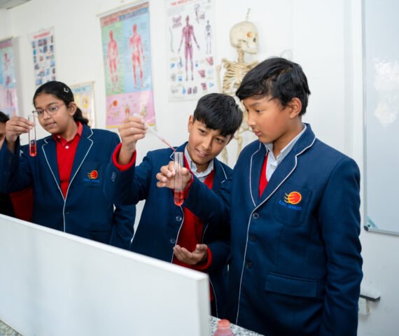 Euro School Laboratories - students at laboratories