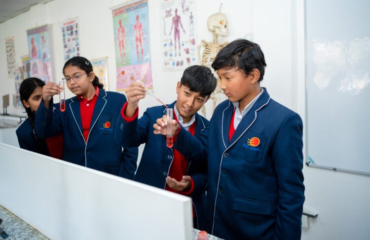Euro School Laboratories - students at laboratories